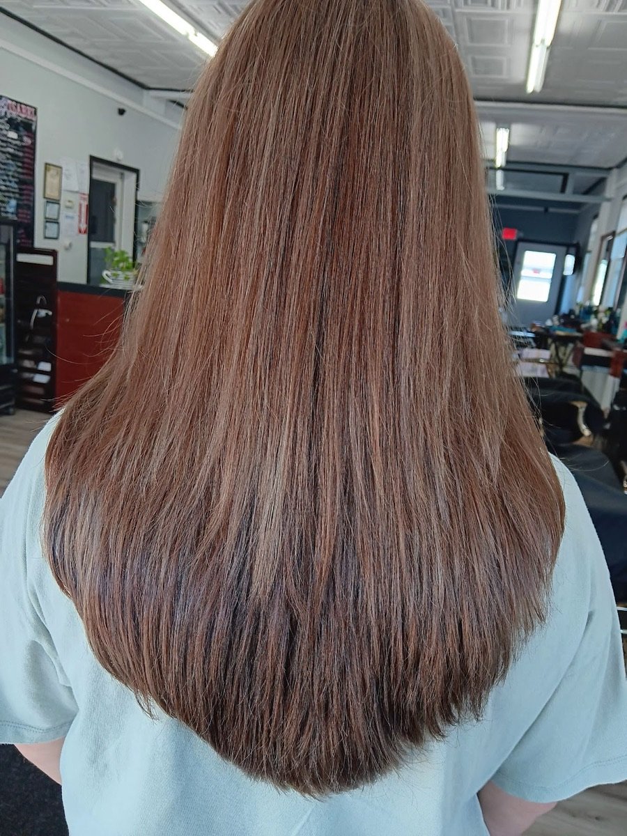 Long sleek straight hair